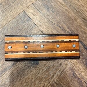 Elegant Wooden Wall Hook with Metal Details